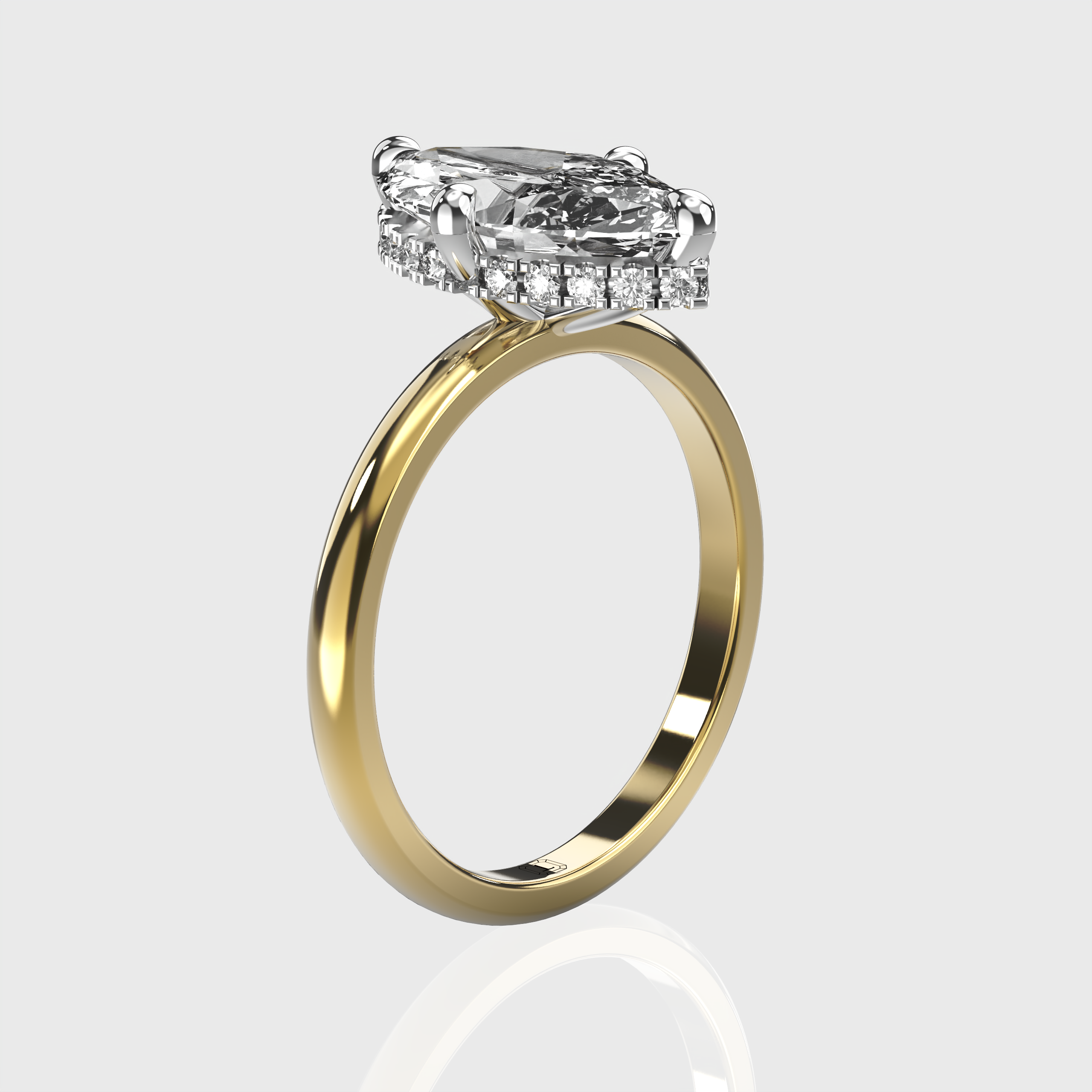 IGI Certified 4 Prog Marquise Lab Grown Diamond Classic Solitaire Engagement Ring