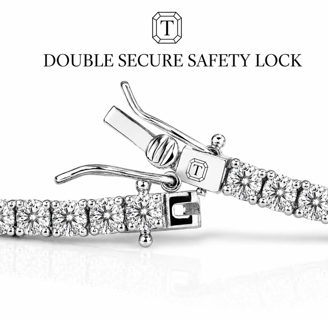 Round Brilliant Lab Grown Diamond Tennis Bracelet, White Gold 4 Prong Diamond Bracelet, Classic Tennis Jewelry Gift for Her