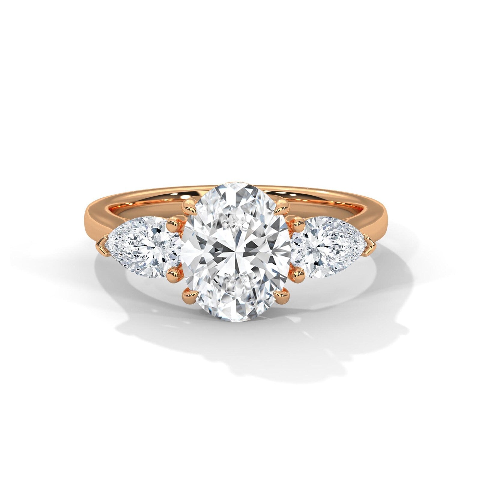 Oval Diamond Trilogy Engagement Ring