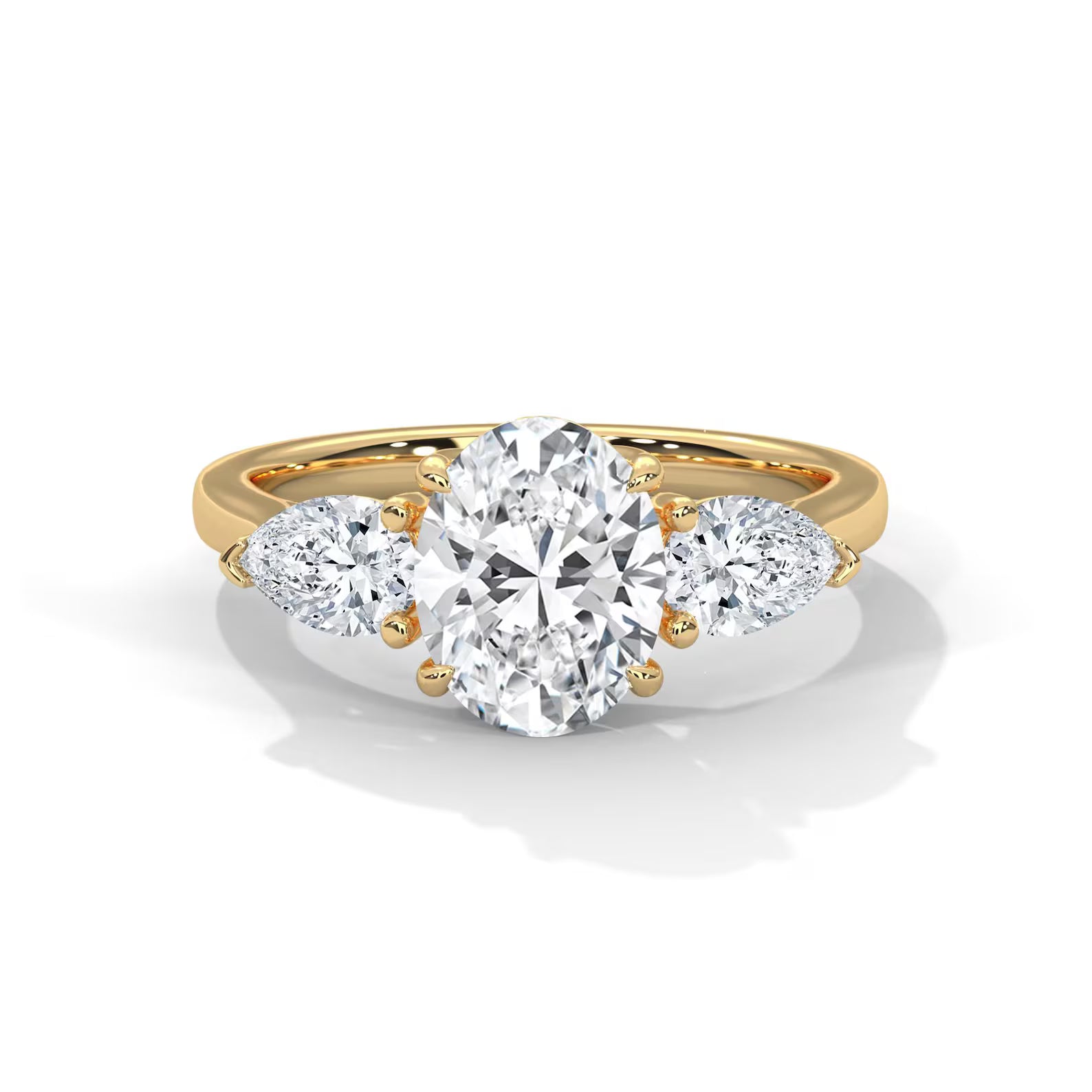Oval Diamond Trilogy Engagement Ring