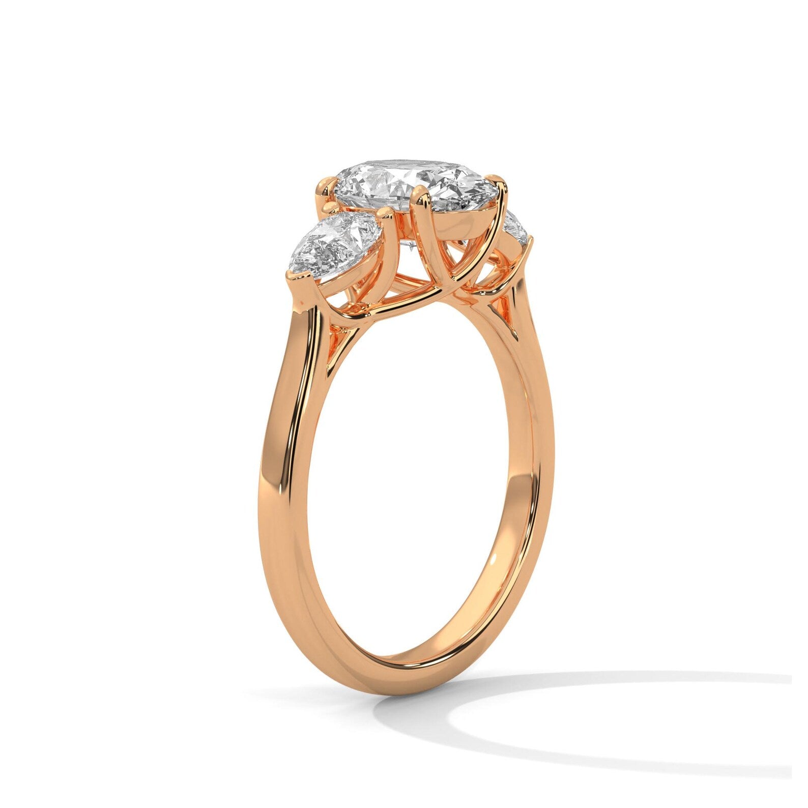 Oval Diamond Trilogy Engagement Ring