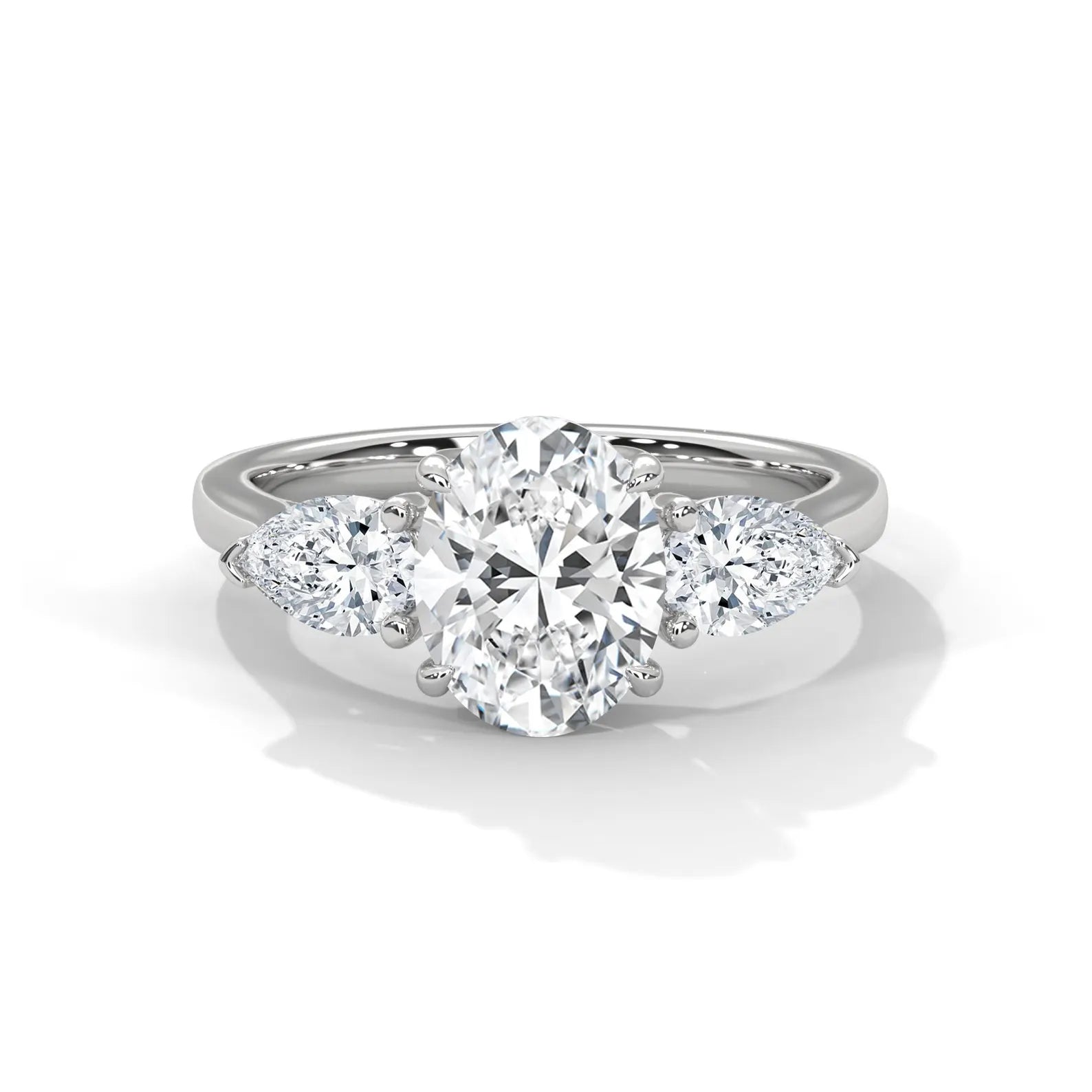 Oval Diamond Trilogy Engagement Ring