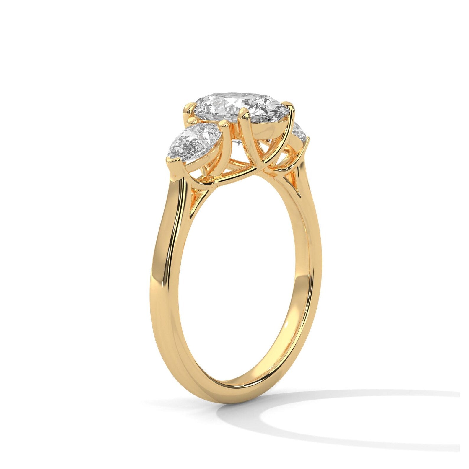 Oval Diamond Trilogy Engagement Ring