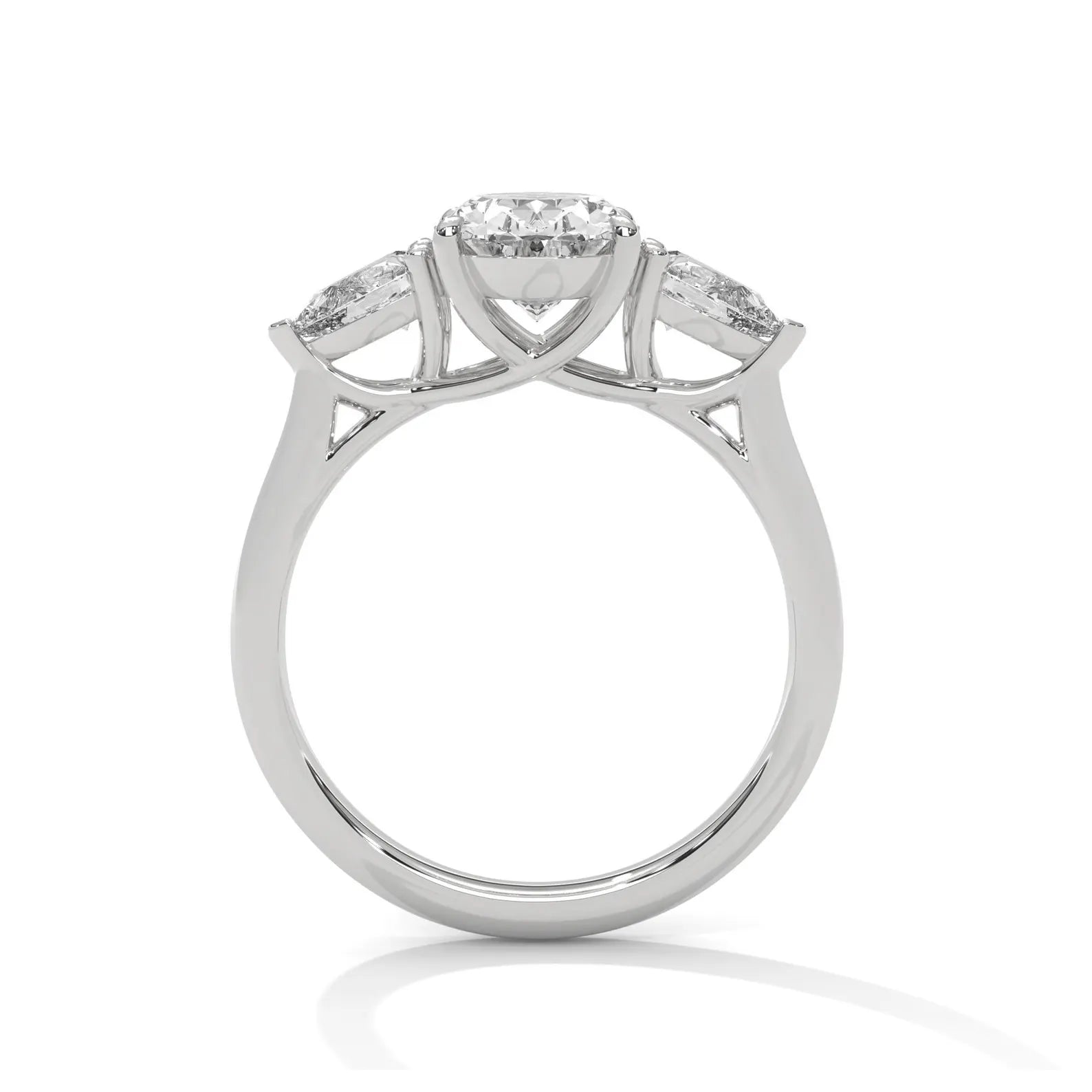 Oval Diamond Trilogy Engagement Ring