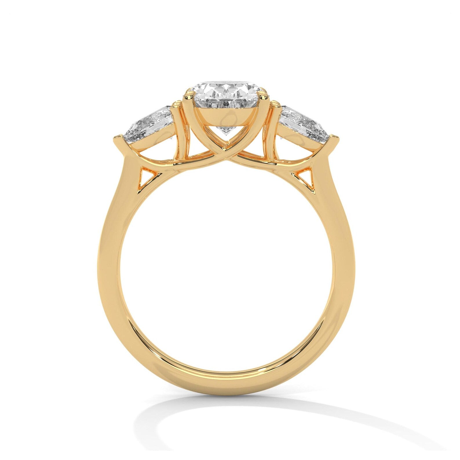 Oval Diamond Trilogy Engagement Ring