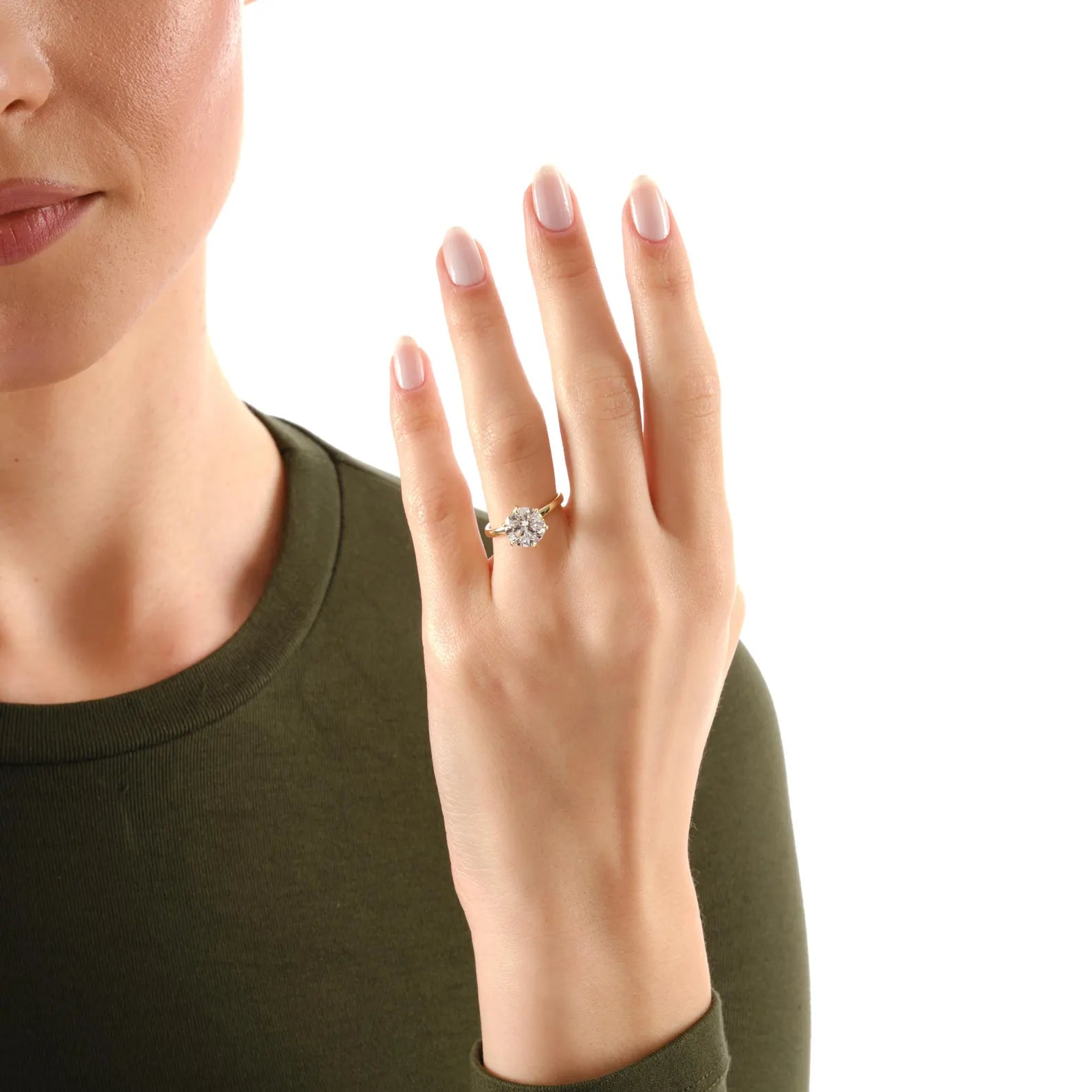 Round Cut Lab Grown Diamond Solitaire Engagement Ring, Classic Six Prong Diamond Ring, Minimalist Proposal Ring, Bridal Jewelry