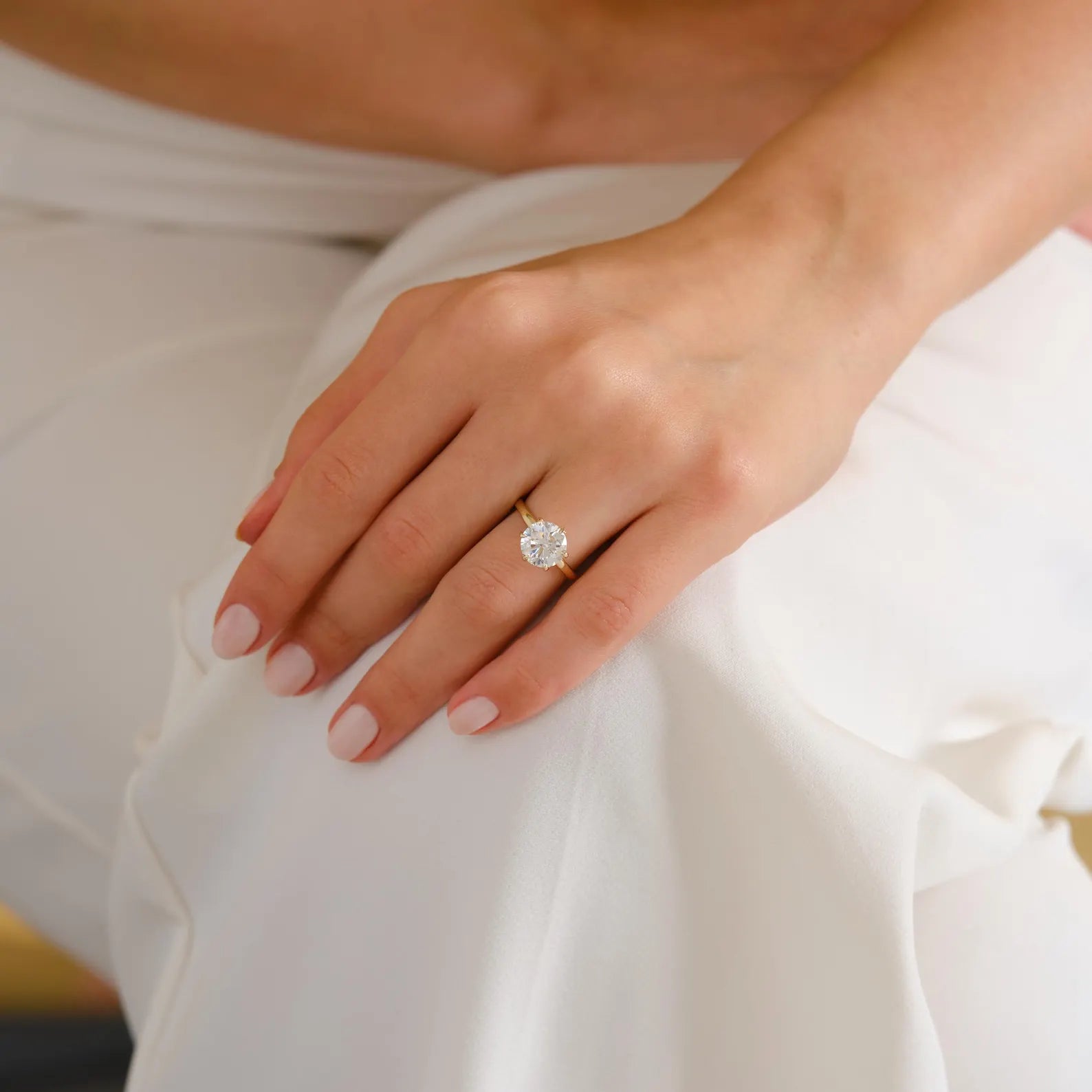 Round Cut Lab Grown Diamond Solitaire Engagement Ring, Classic Six Prong Diamond Ring, Minimalist Proposal Ring, Bridal Jewelry