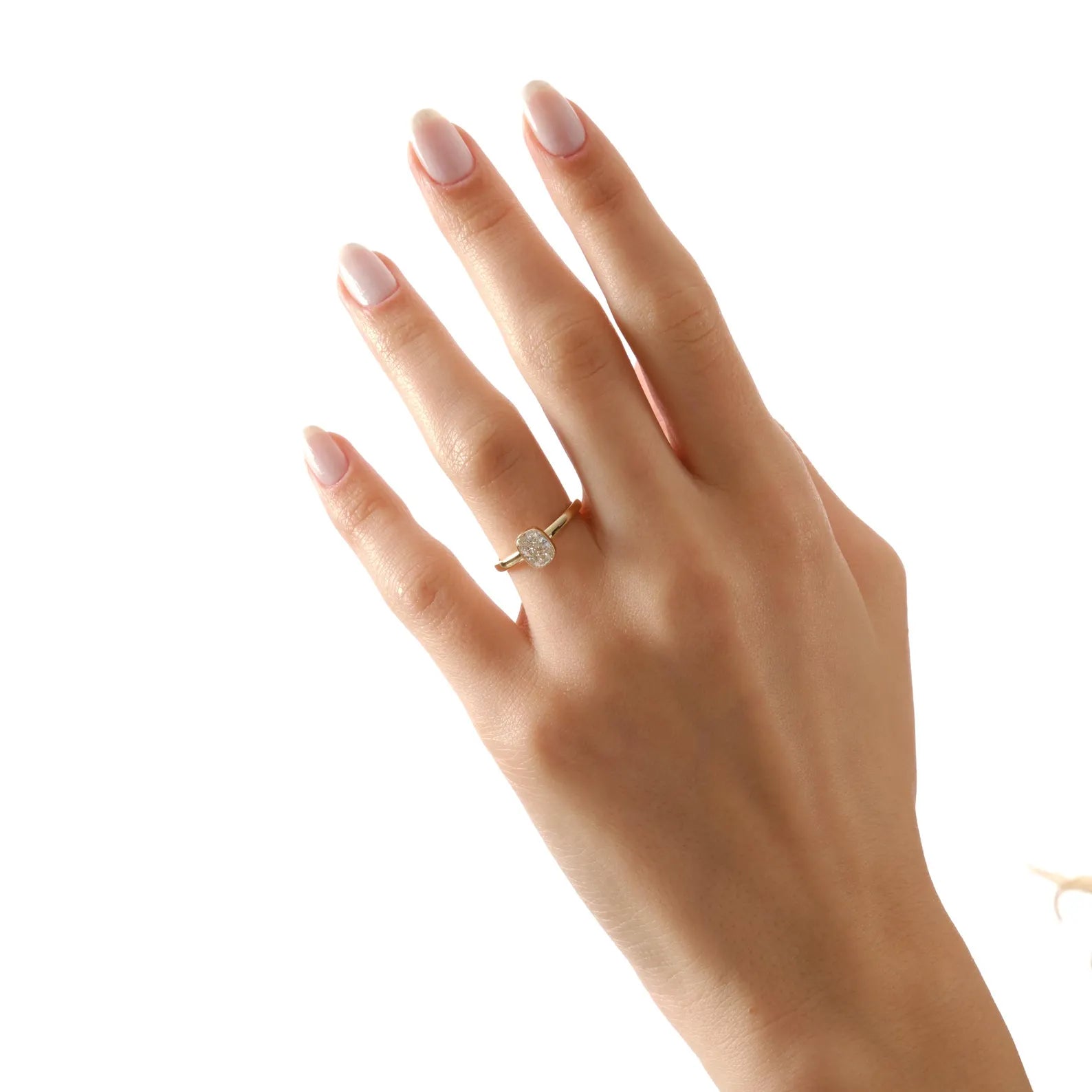 Cushion Cut Lab Grown Diamond Bezel Engagement Ring, Bezel Solitaire Diamond Ring, Minimalist Bridal Ring, Modern Proposal Ring