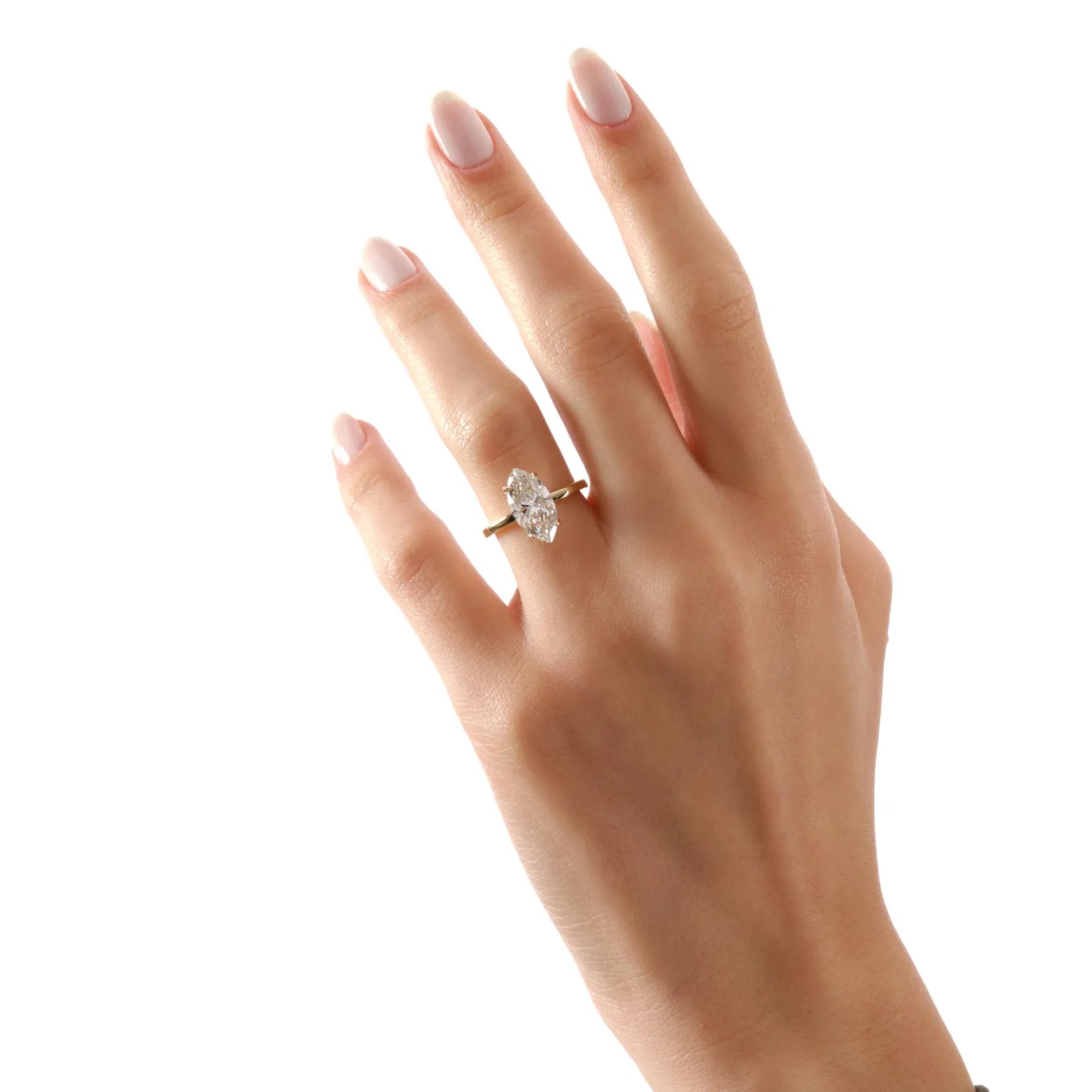 Marquise Cut Lab Grown Diamond Engagement Ring, Classic Solitaire Ring, Six Prong Diamond Proposal Ring, Minimalist Bridal Ring